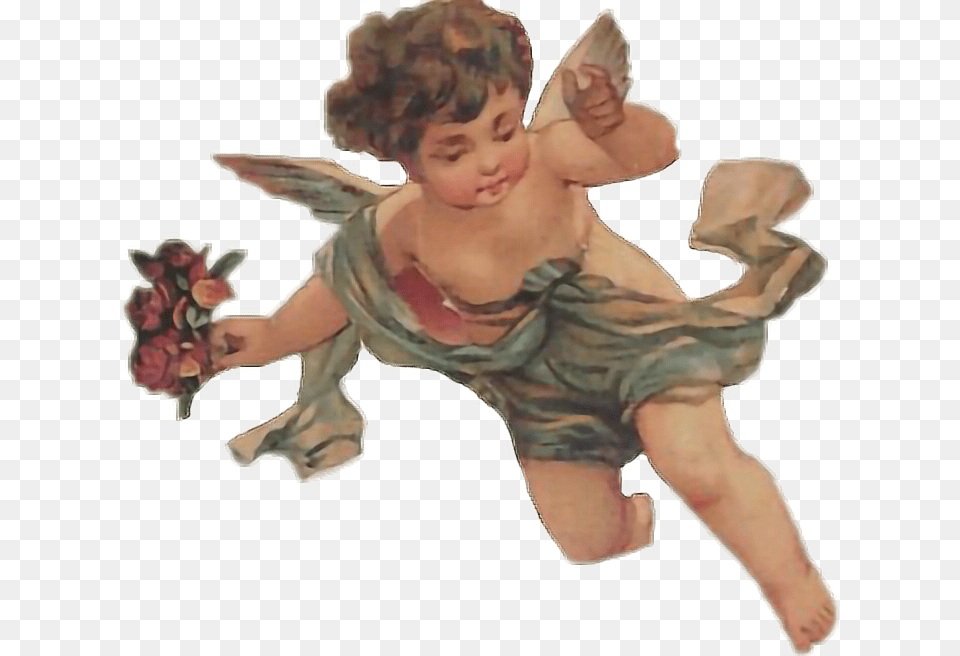 Angel Vintage Painting Victorian Sticker Angel Aesthetic Tumblr, Baby, Person, Cupid, Face Free Transparent Png