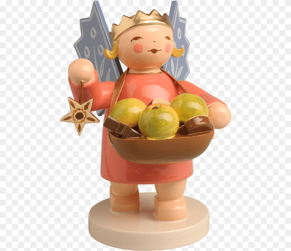 Angel Wearing Crown With Basket Wendt Und Khn Engel, Figurine, Toy Free Png