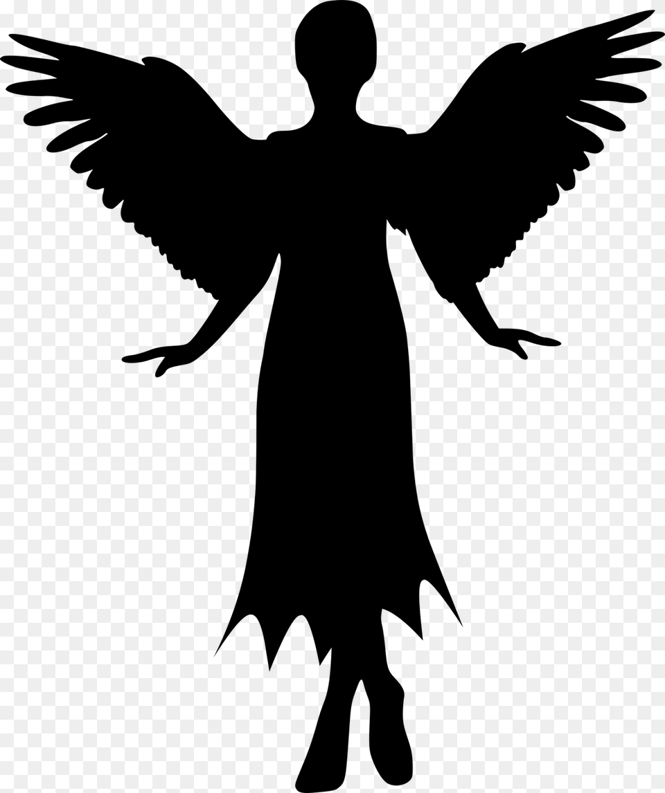 Angel White Angel Silhouette, Gray Free Png