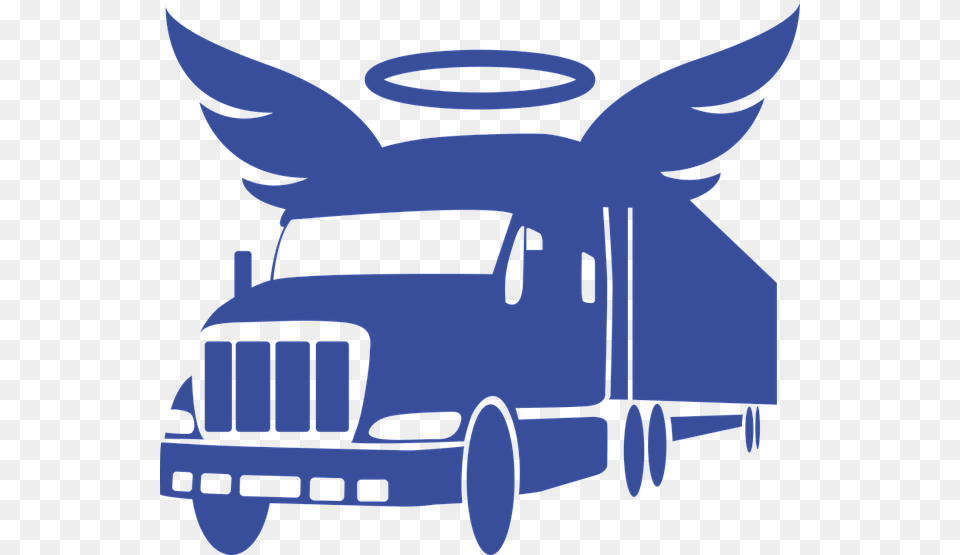 Angel Wing Guardian Angel Protection Truck Semi Truck With Angel Wings, Transportation, Van, Vehicle, Moving Van Free Transparent Png