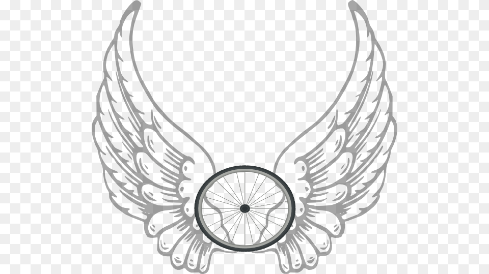 Angel Wing Transparent Clip Art, Emblem, Symbol, Machine, Wheel Png