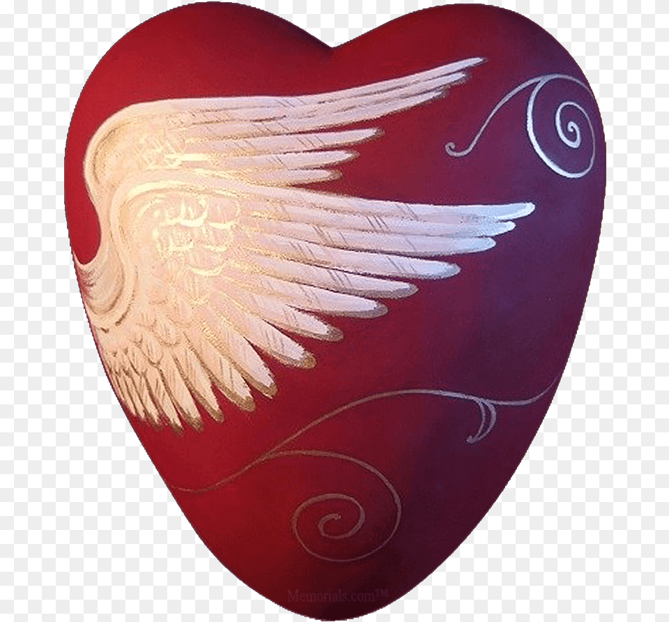 Angel Wings Ceramic Heart Urn Eagle, Armor, Shield, Ball, Baseball Free Png Download