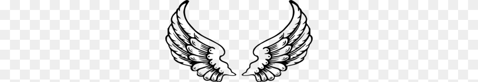 Angel Wings Clip Art, Gray Free Transparent Png