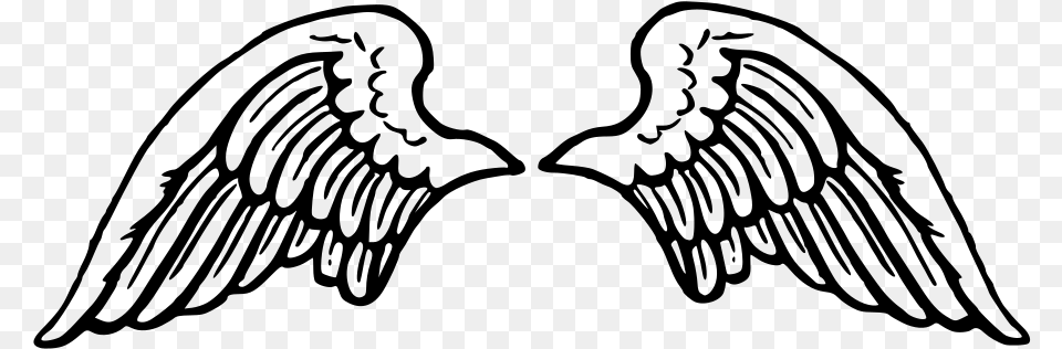 Angel Wings Clip Art, Gray Png