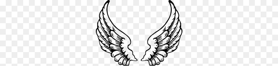Angel Wings Clip Art For Web, Gray Free Png Download