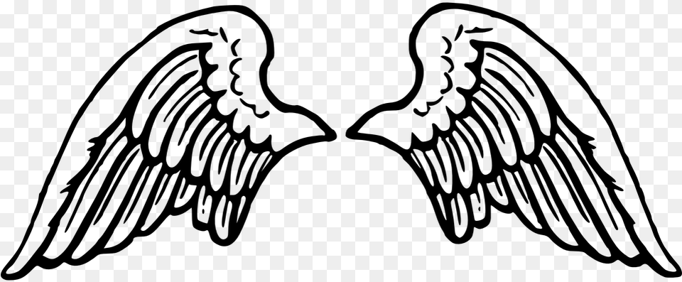 Angel Wings Clipart, Gray Png