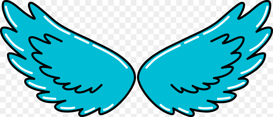 Angel Wings Clipart, Turquoise, Emblem, Symbol Free Png