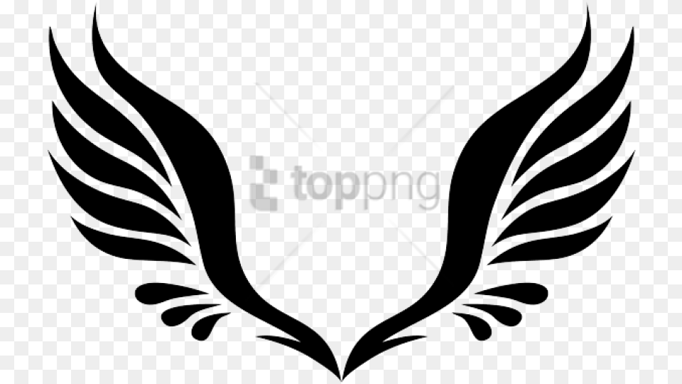 Angel Wings Icon Simple Tribal Wing Tattoo, Emblem, Symbol, Person Png Image