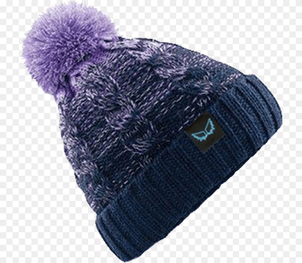 Angel Wings Purple Fade Bobble Hat, Beanie, Cap, Clothing, Bonnet Free Png Download