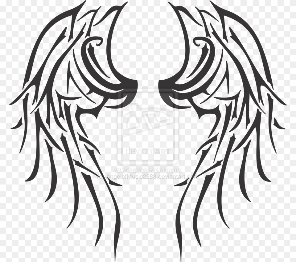 Angel Wings Tattoo Tribal, Adult, Male, Man, Person Free Transparent Png
