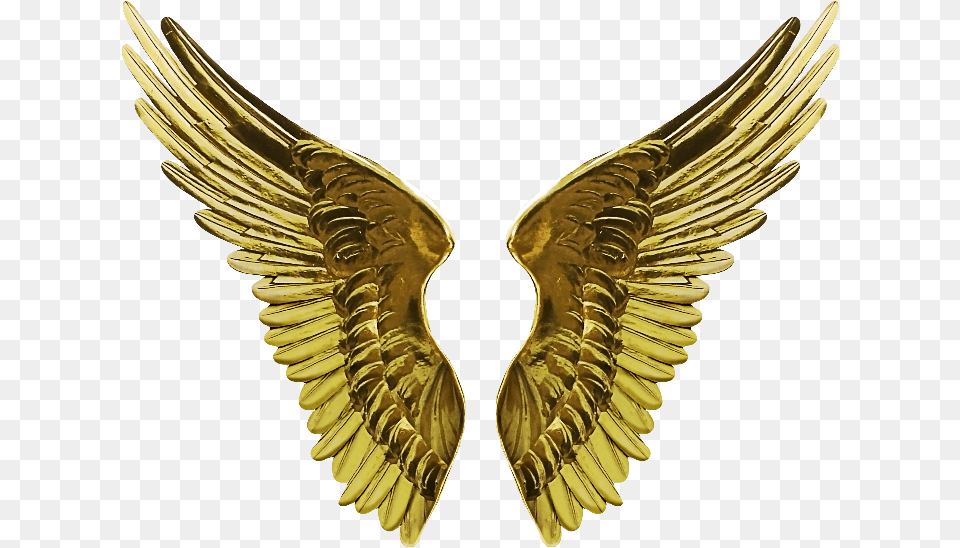 Angel Wings Transparent Gold Angel Wings, Bronze, Accessories, Cutlery, Fork Png Image