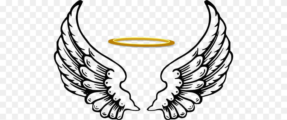 Angel Wings With Halo, Emblem, Symbol, Person, Animal Png