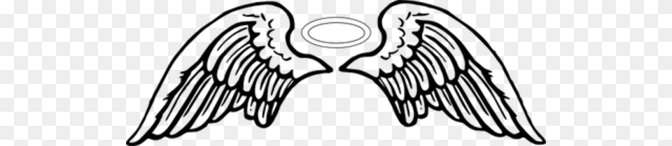 Angel Wings With Halo Silhouette, Lighting Free Transparent Png