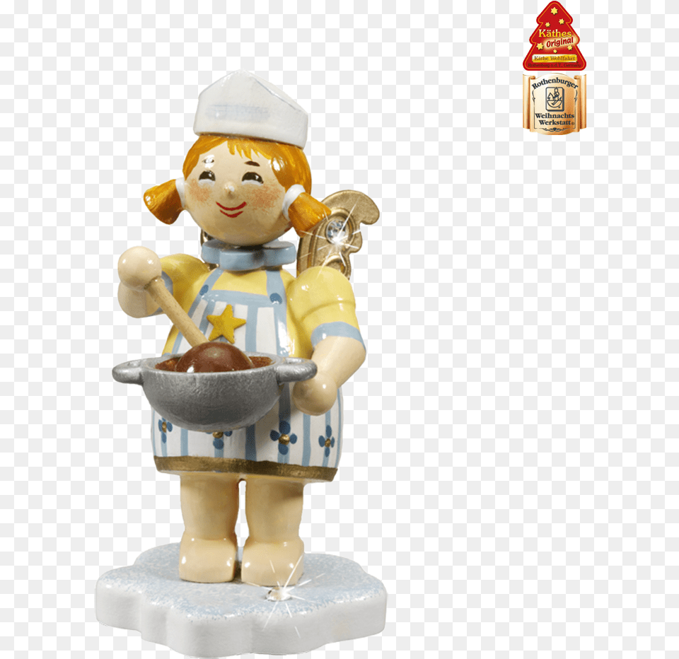 Angel With Chocolate Pot Figurine, Baby, Person, Face, Head Free Transparent Png