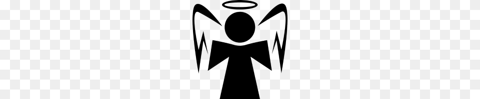 Angel With Halo, Gray Png
