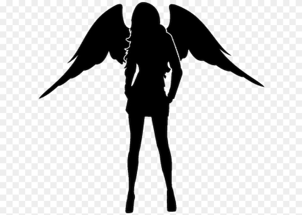 Angel With Wings Silhouette Color Dark Heather Fit, Accessories, Jewelry, Necklace Png
