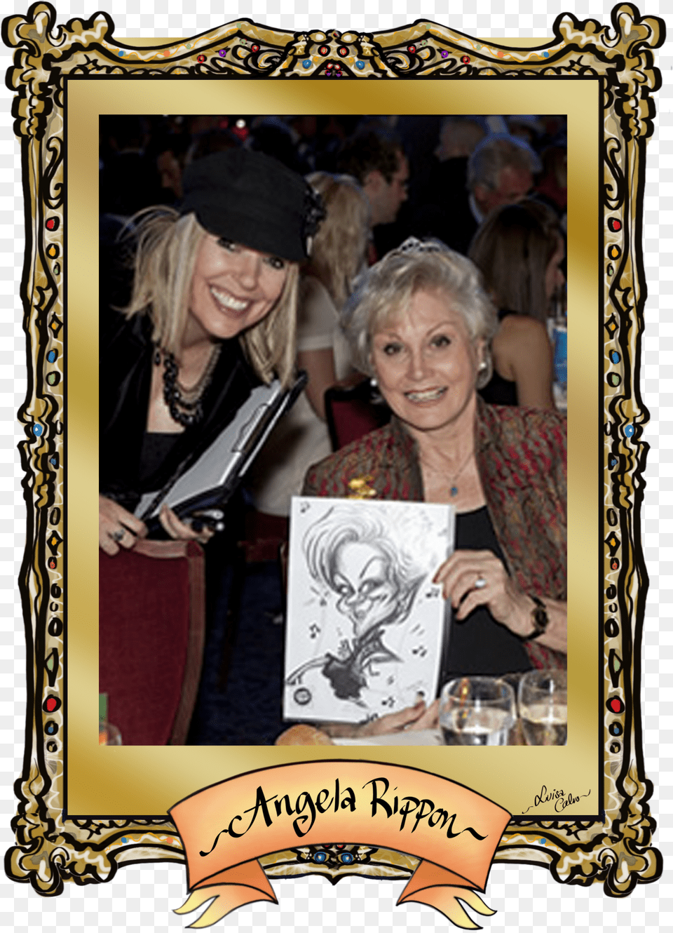 Angela Rippon Caricature By Luisa Calvo Picture Frame, Head, Portrait, Photography, Face Free Png Download