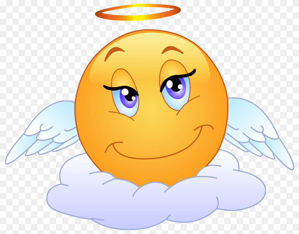 Angelic Smiley Clipart, Face, Head, Person Png