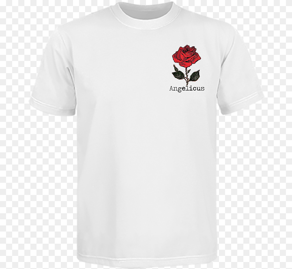 Angelicus Rose Patch Alitalia Airlines T Shirt, Clothing, Flower, Plant, T-shirt Free Transparent Png