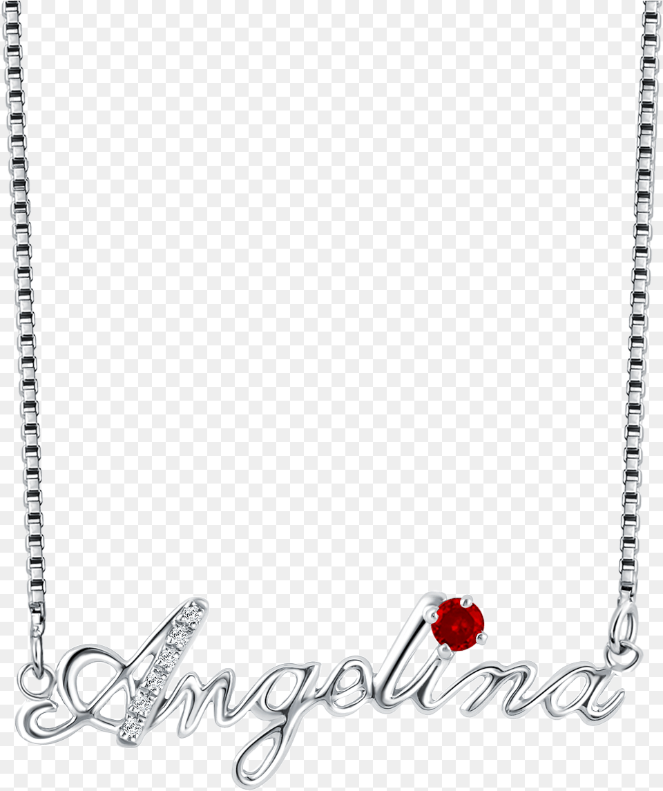 Angelina 1 Jan Garnet Box Chain, Accessories, Jewelry, Necklace, Silver Free Transparent Png