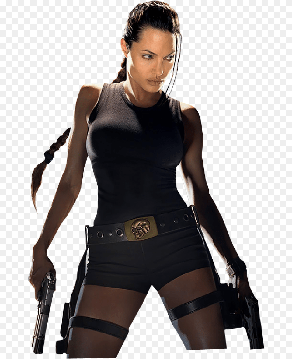 Angelina Jolie Image Angelina Jolie As Lara Croft Costume, Gun, Weapon, Handgun, Firearm Free Transparent Png