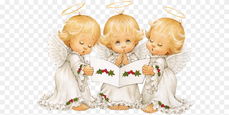 Angelitos Bebs Merry Christmas With Angels, Baby, Person, Toy, Doll Png Image