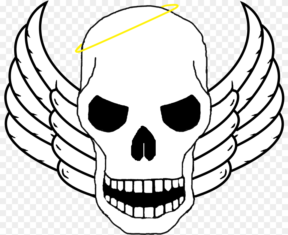 Angels Patch Logo Skull Trooper Head Drawing, Stencil, Emblem, Symbol, Baby Png