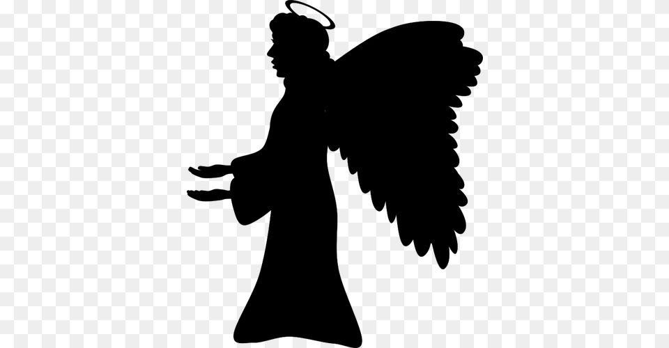 Angels Silhouette, Gray Png