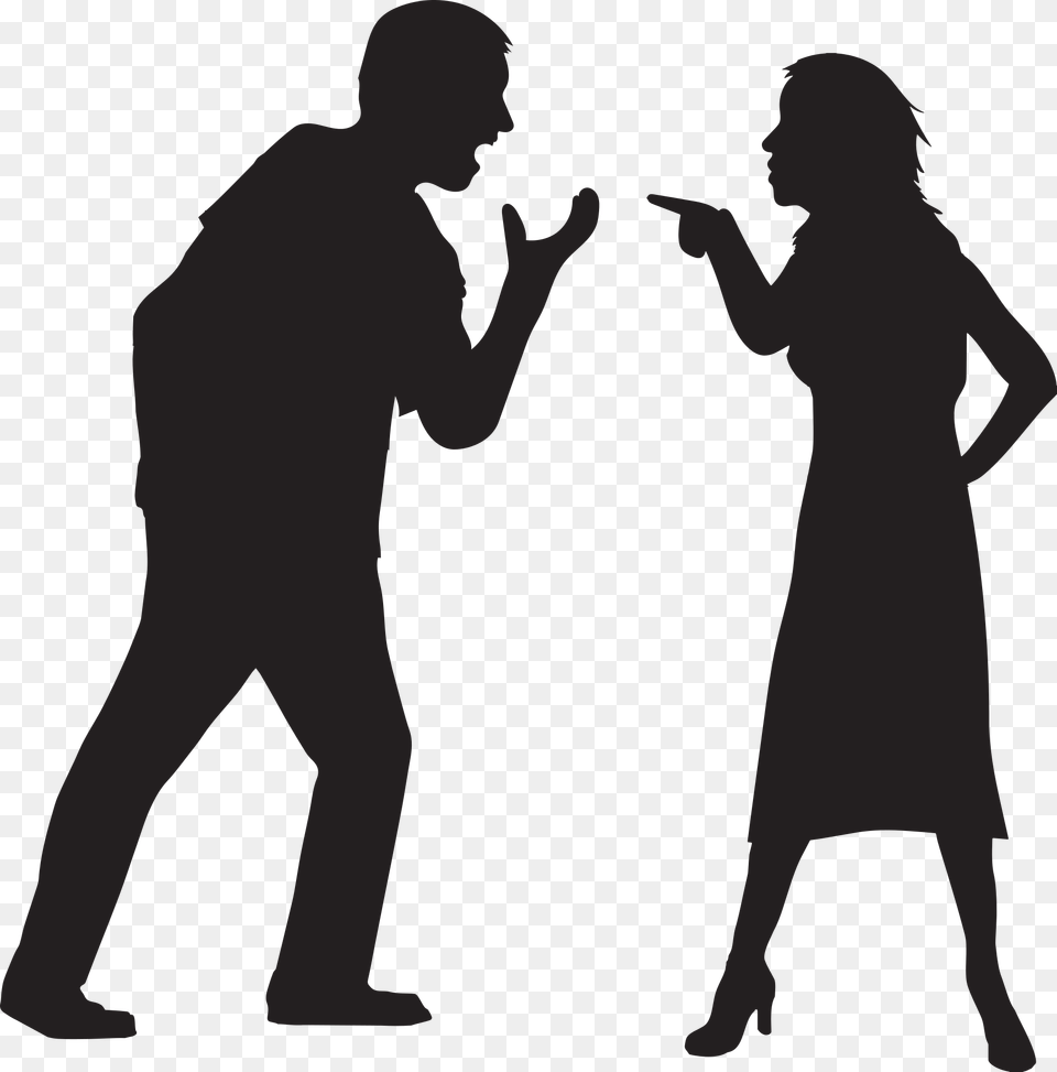Anger Divorce Silhouette Screaming Interpersonal Relationship People Arguing, Duet, Person, Performer, Adult Free Png