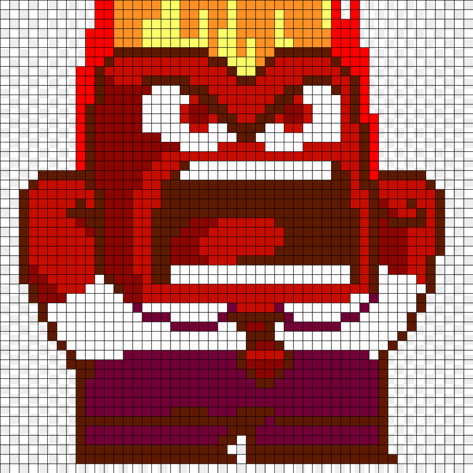 Anger From Inside Out Part 1 Perler Bead Pattern Anger Inside Out Pixel Art, Dynamite, Weapon Png