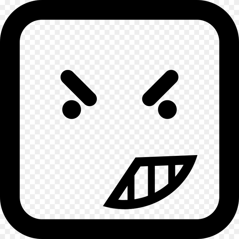 Anger On Emoticon Face Of Rounded Square Outline Comments Gnev Ikonka, Sign, Symbol, Hockey, Ice Hockey Free Transparent Png