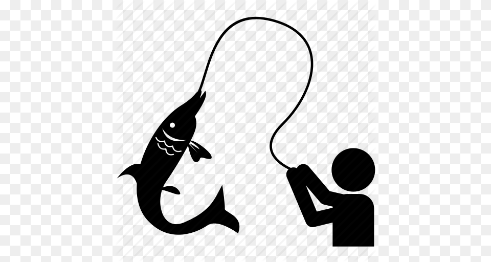 Angle Bait Fish Fisherman Fishhook Fishing Hook Icon, Electrical Device, Microphone, Silhouette, Electronics Free Transparent Png