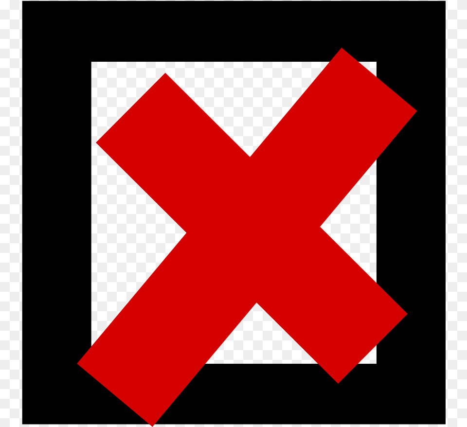 Angleareatext Red X In Box, Logo, Symbol, First Aid, Red Cross Png