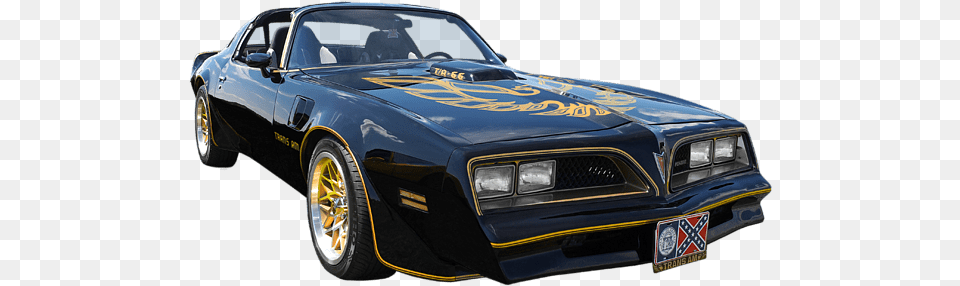 Angled View Of A Black Pontiac Trans Am Smokey And The Bandit Trans Am, Alloy Wheel, Vehicle, Transportation, Tire Free Png