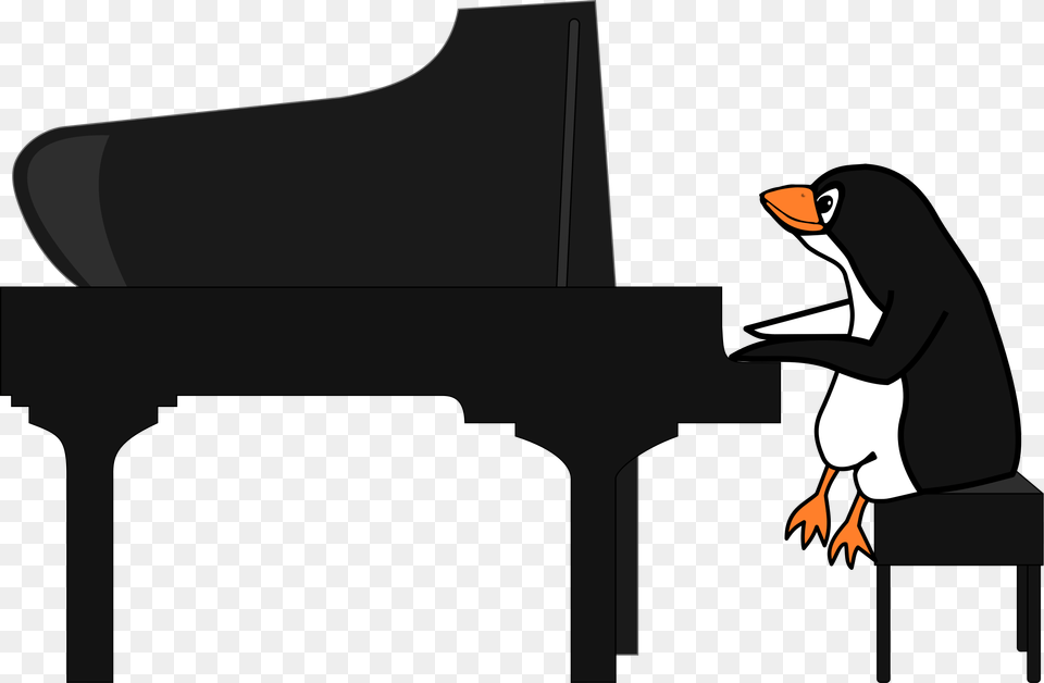 Anglekeyboardpiano Penguin Playing Grand Piano, Animal, Bird, Musical Instrument, Keyboard Free Png