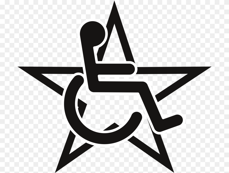 Anglesymbolwing Wheelchair Star, Symbol, Text Free Png