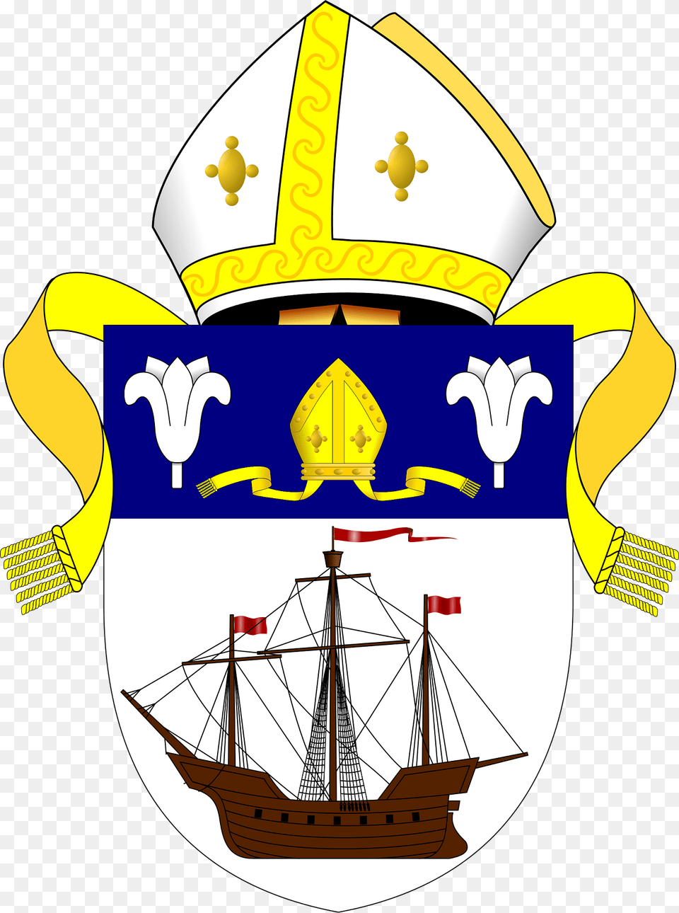 Anglican Church Of Bermuda Arms Clipart, Boat, Transportation, Vehicle Free Png