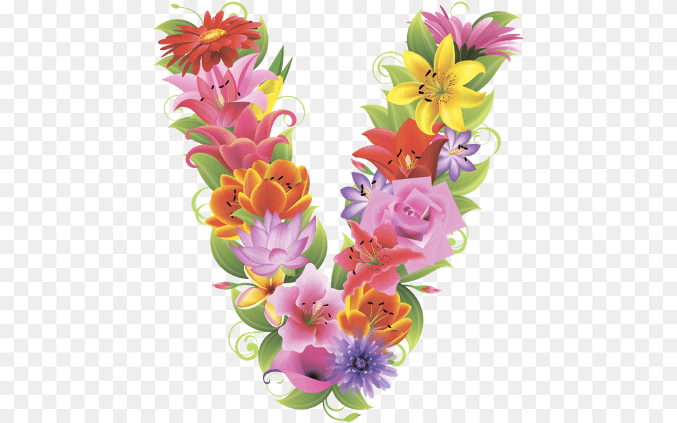 Anglijskij Alfavit Bukva V Cvetochnij Alfavit Cveti Floral Letter V, Accessories, Art, Floral Design, Flower Png Image