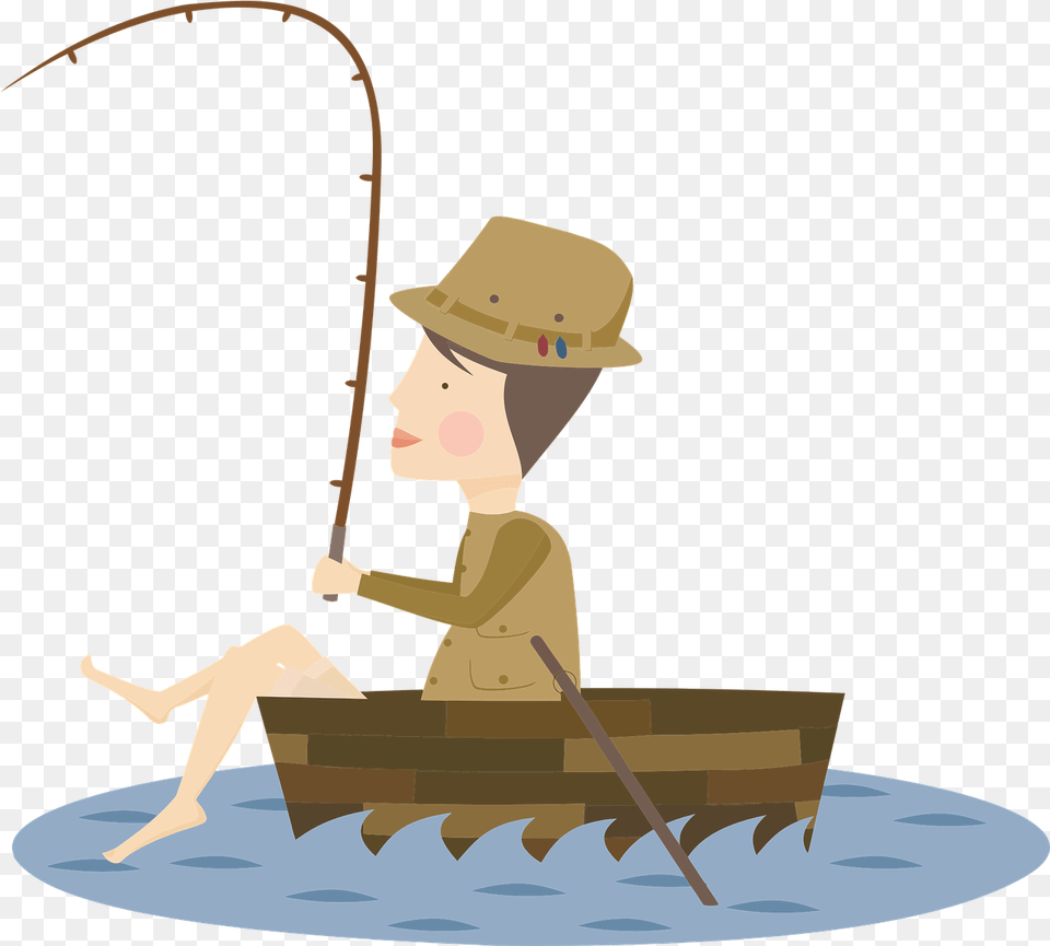 Angling Fishing Boat Vector Graphic On Pixabay Birthday Card For Fisherman, Hat, Angler, Clothing, Water Free Png Download