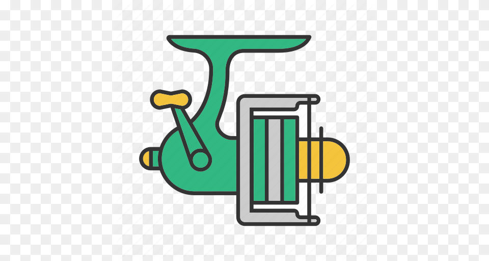 Angling Fishing Gear Reel Rod Spinning Tackle Icon, Machine, Pump Free Png