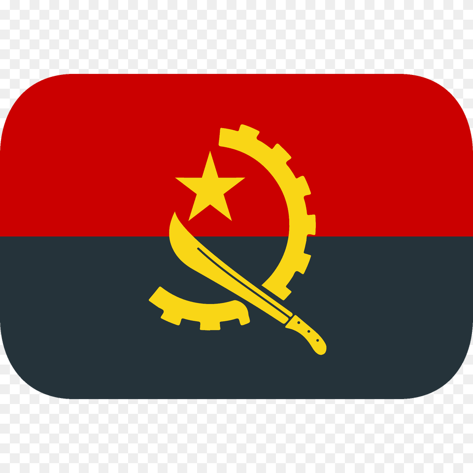 Angola Flag Emoji Clipart, Symbol, Emblem, Logo, First Aid Free Png