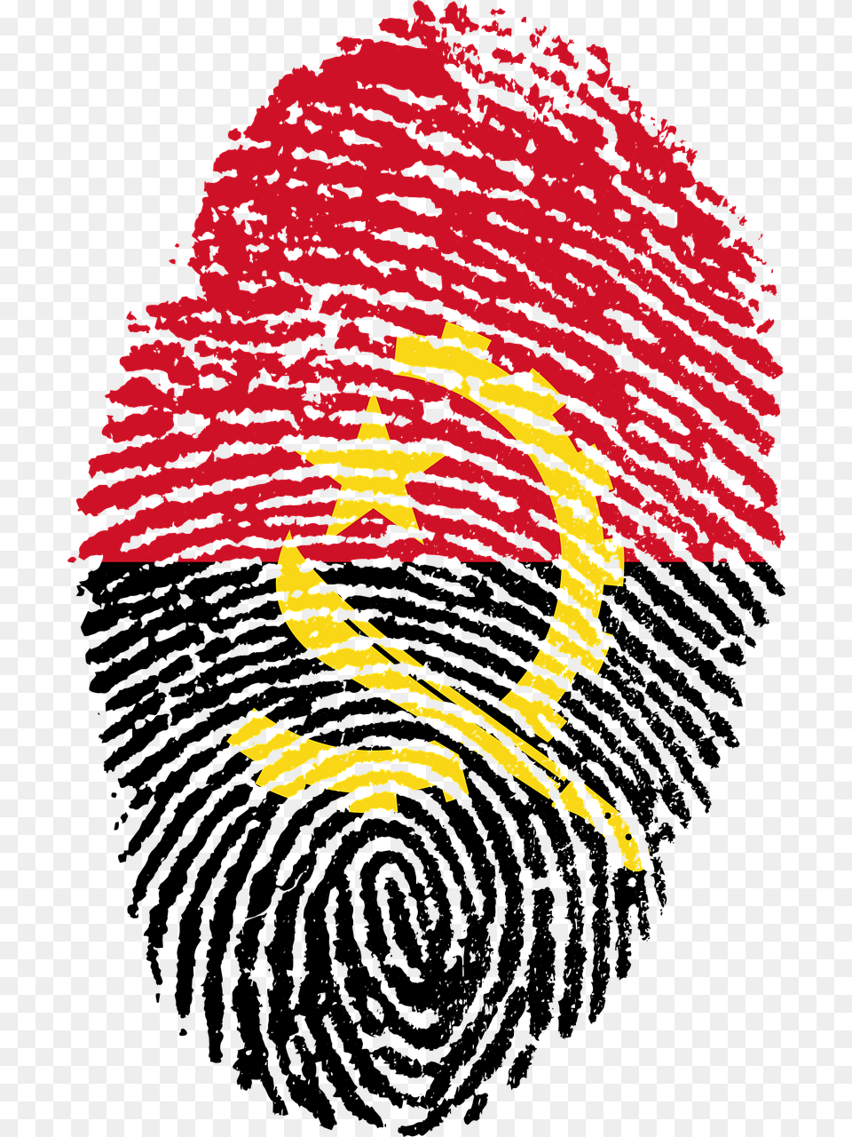 Angola Flag Fingerprint, Person Png Image