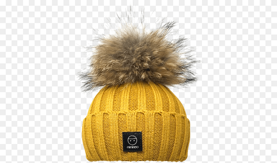 Angora Classic Line Hat Single Pompom Mustard Winter Beanie, Cap, Clothing Png Image