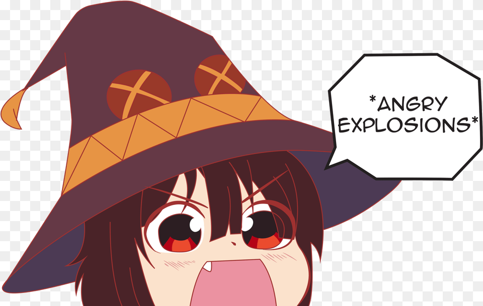 Angri Megumin Explosions Explosion Megumin Meme, Book, Comics, Publication, Animal Png Image