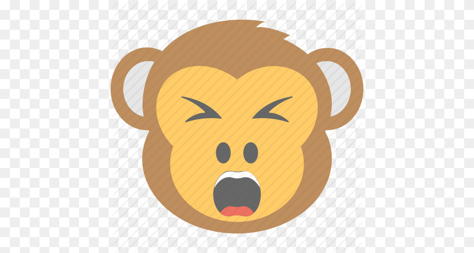 Angry Annoyed Monkey Emoji Shouting Smiley Icon, Baby, Person, Face, Head Free Png