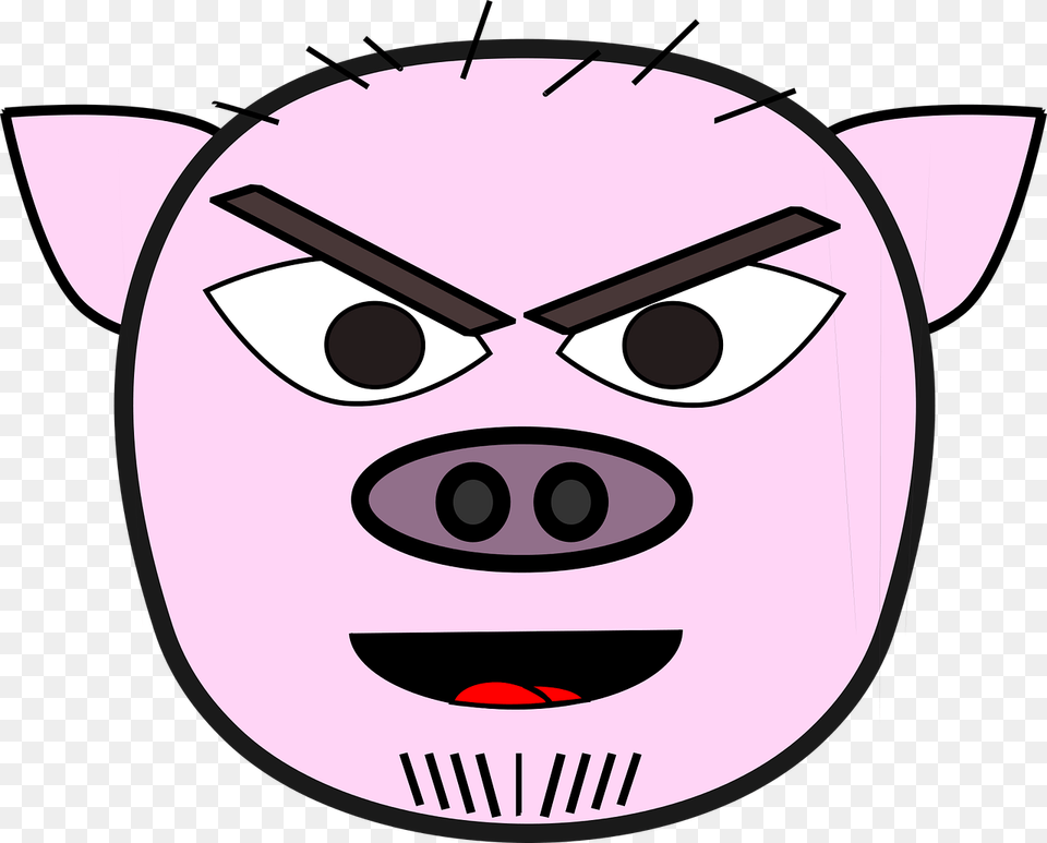 Angry Anthropomorphized Animals Evil Head Mean Kepala Babi, Disk Free Png