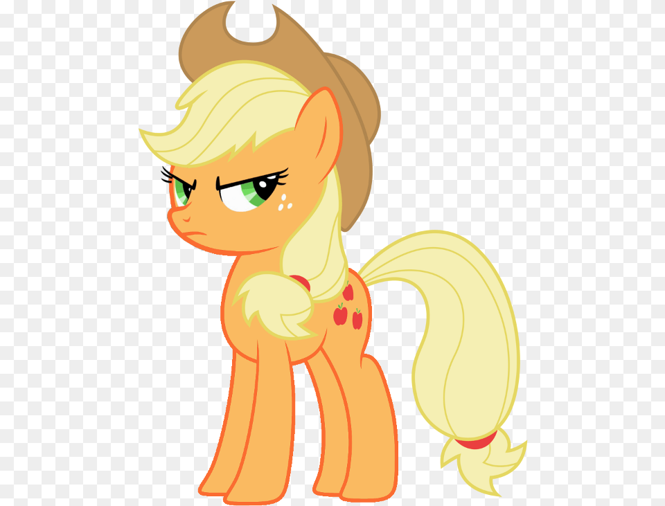 Angry Applejack Applejack Is Not Amused Artist My Little Pony Cartoon Characters, Banana, Food, Fruit, Plant Png Image