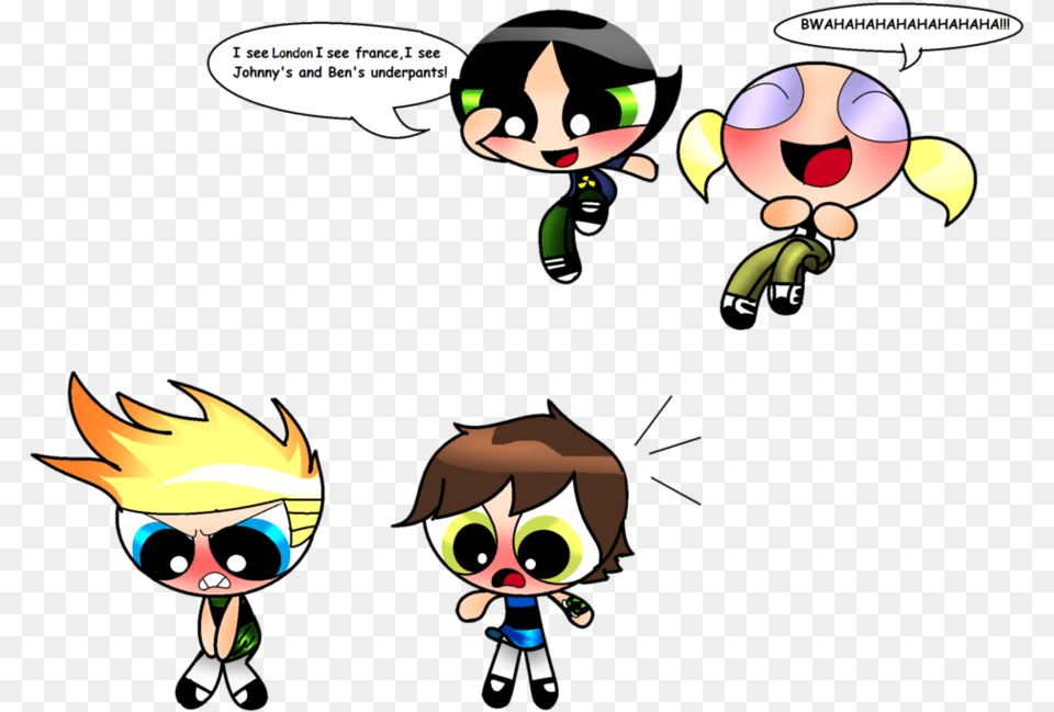 Angry Awesome And Beautiful Powerpuff Girls And Ben, Book, Comics, Publication, Baby Png Image