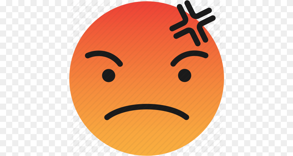 Angry Bad Emoji Emoticons Mean Icon, Citrus Fruit, Food, Fruit, Orange Free Png Download