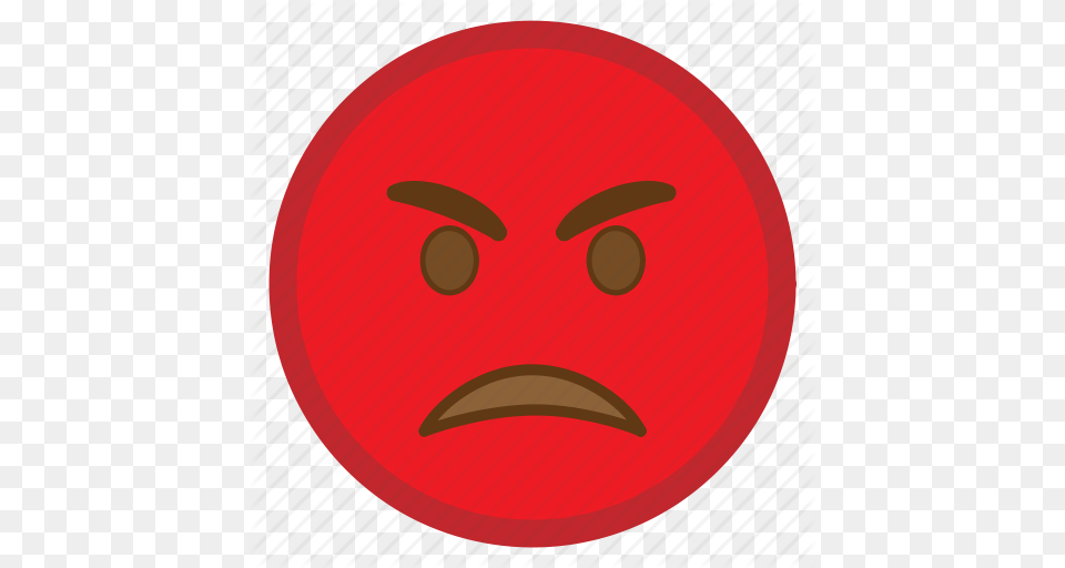 Angry Bad Emoji Face Hovytech Pouting Red Icon, Disk, Blade, Dagger, Knife Free Png Download